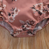 Cassie Floral Ruffled  Romper with Topknot Headband