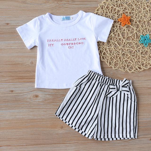 Clarisse Plain Shirt & Stripe Pocket Short