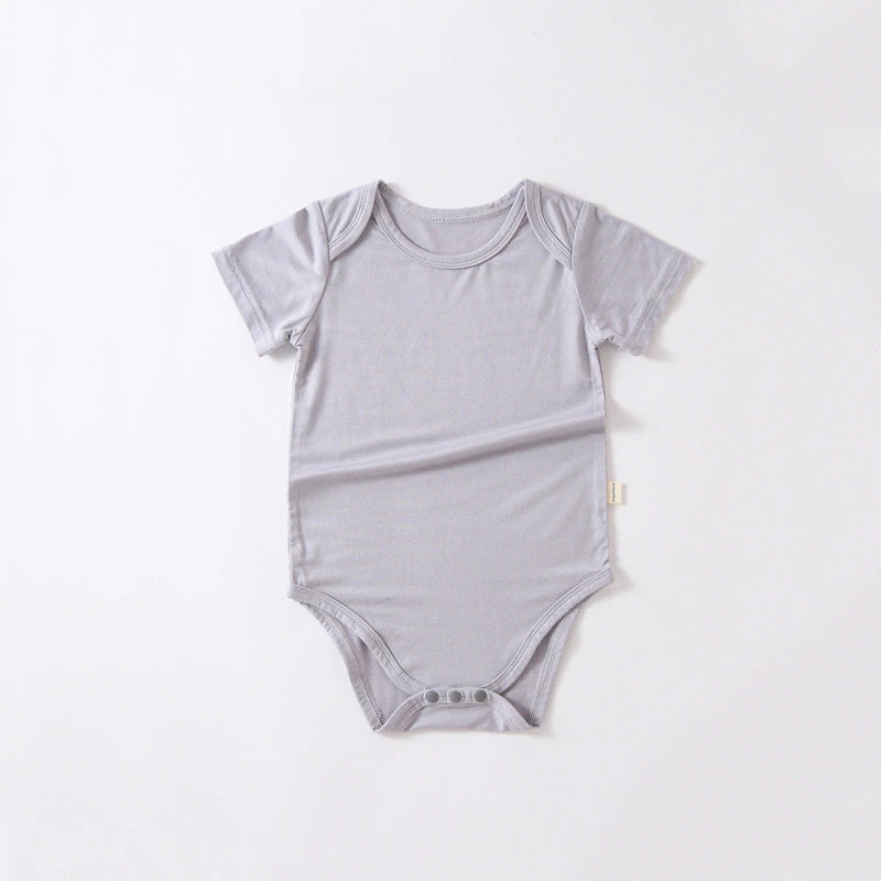 Tim Short Sleeve Romper with Snap Button