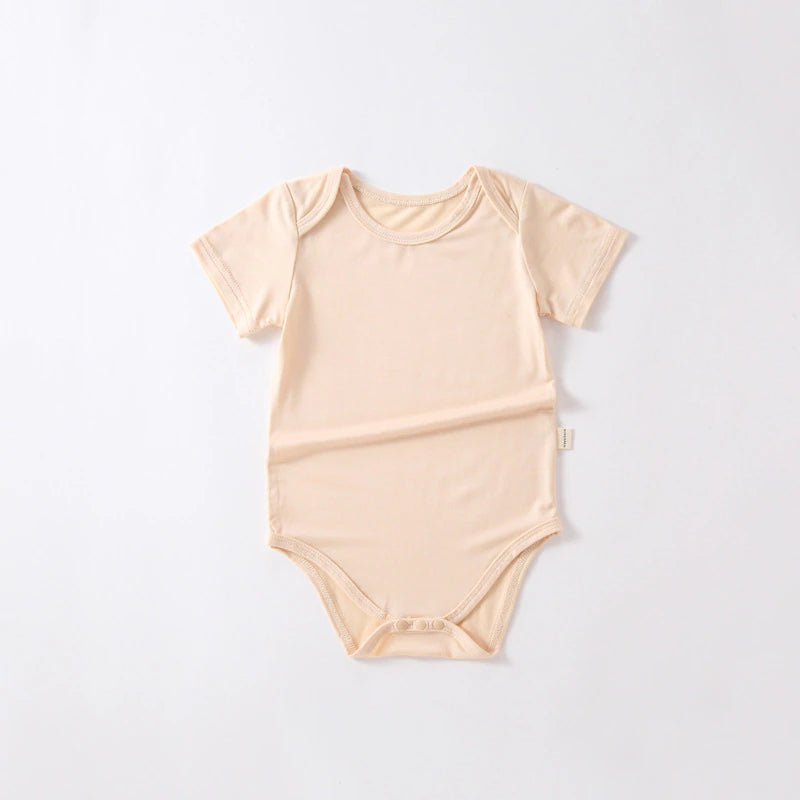 Tim Short Sleeve Romper with Snap Button