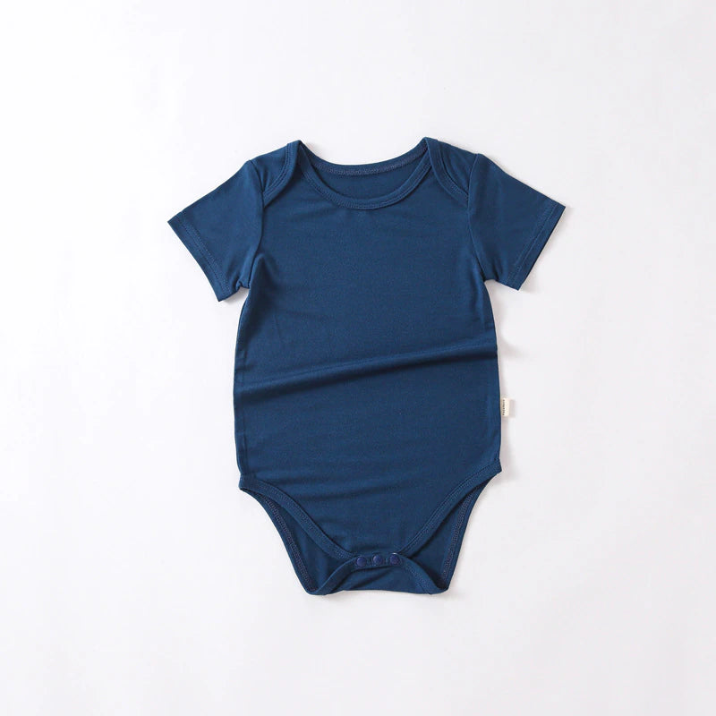 Tim Short Sleeve Romper with Snap Button
