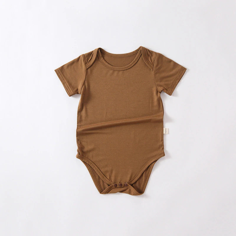 Tim Short Sleeve Romper with Snap Button