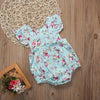 Amara Floral Blue Ruffled Romper