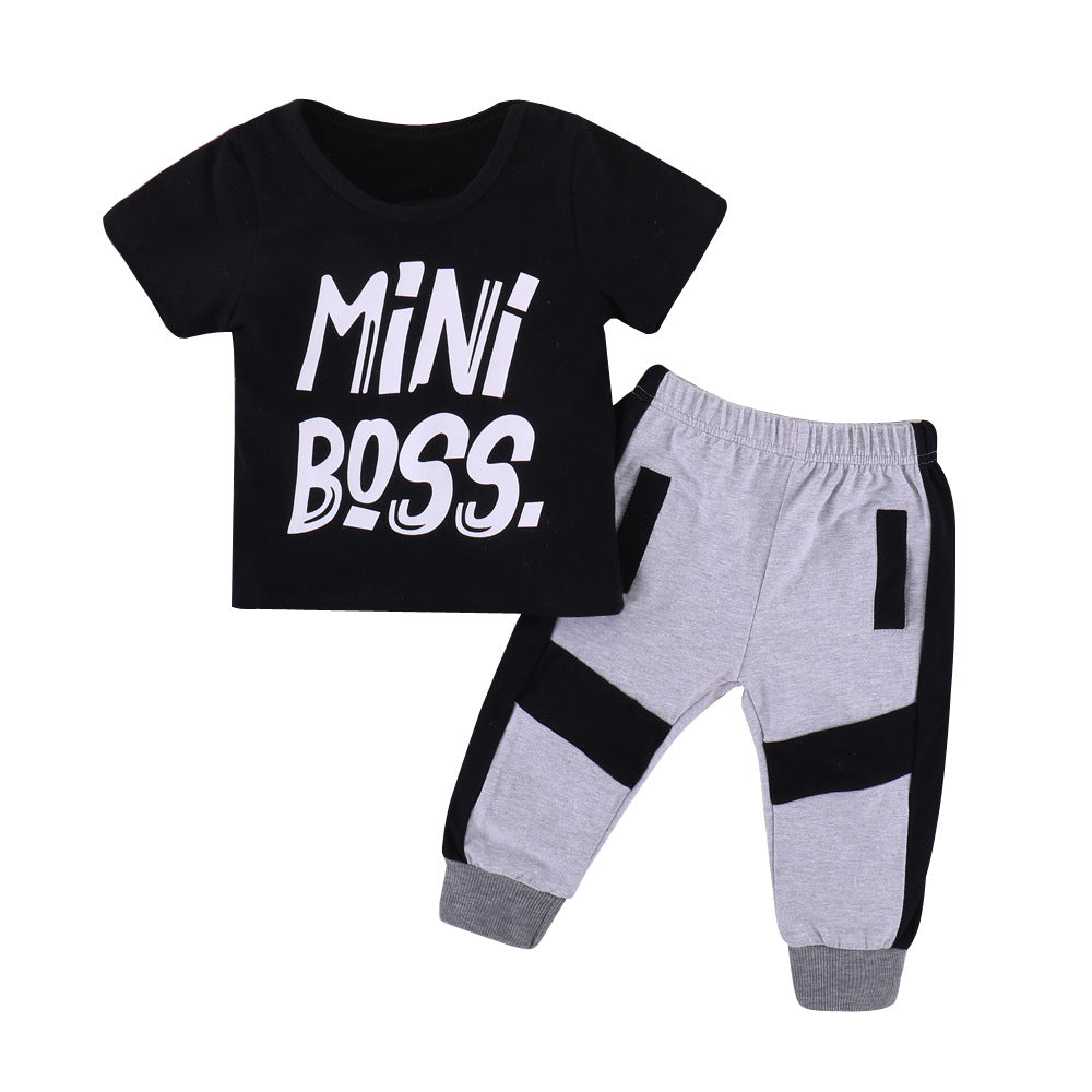 Mini Boss Shirt & Cotton Pants Set