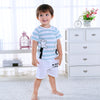 Hands Up Stripe Snap Button Tshirt & Short