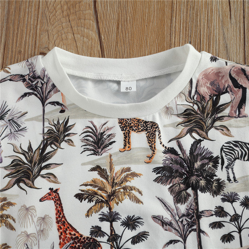 Peter Jungle Print Shirt Romper & Short