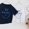 Be Happy Print Cotton T-shirt