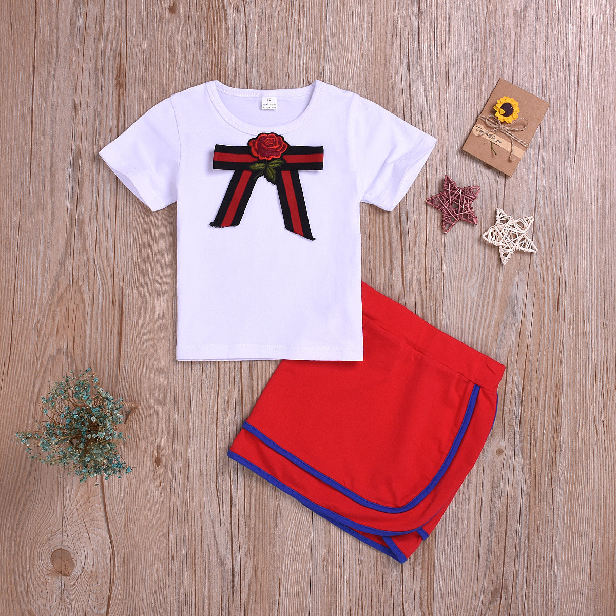 Gwendolyn Bow White T-Shirt & Bag Hip Skirt