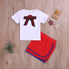 Load image into Gallery viewer, Gwendolyn Bow White T-Shirt &amp; Bag Hip Skirt