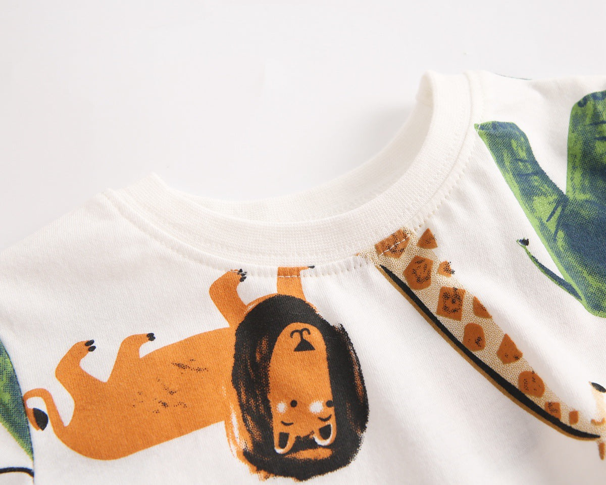 Timmy Animal Print T-Shirt and Drawstring Short