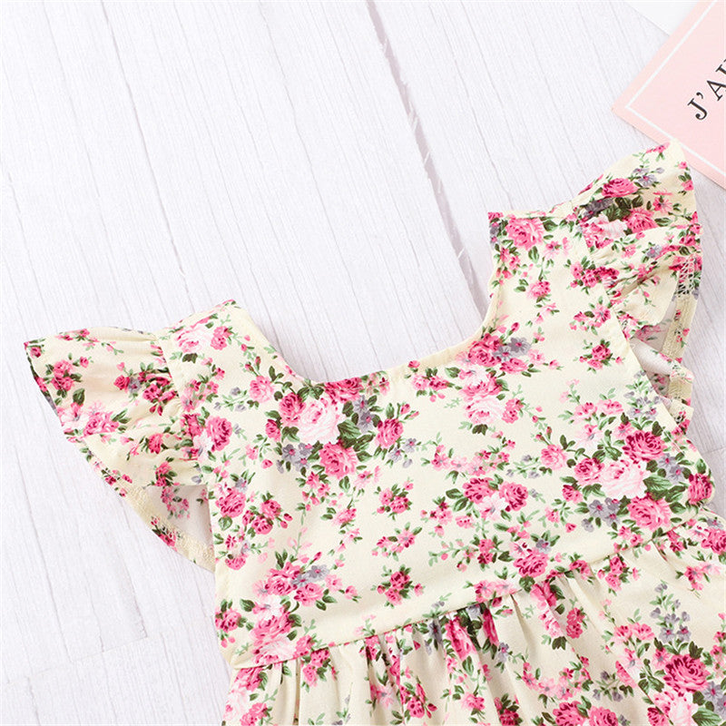 Bella Floral Ruffle Sleeve Romper