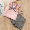 Barbara Fluff Sleeveless Shirt & Plaid Short