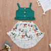 Abigail Buttoned Sleeveless Blouse & Floral Skirt