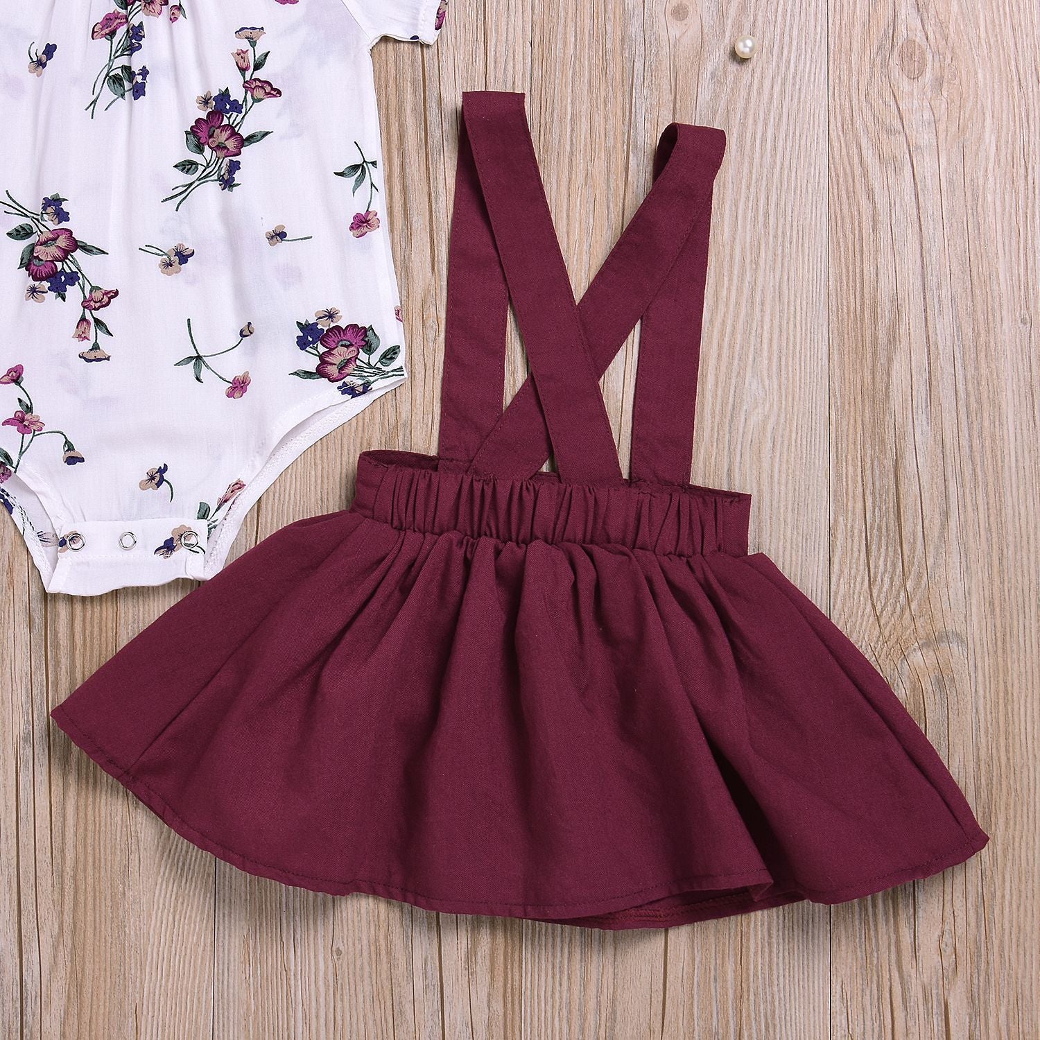 Patricia Floral Romper & Suspender Skirt