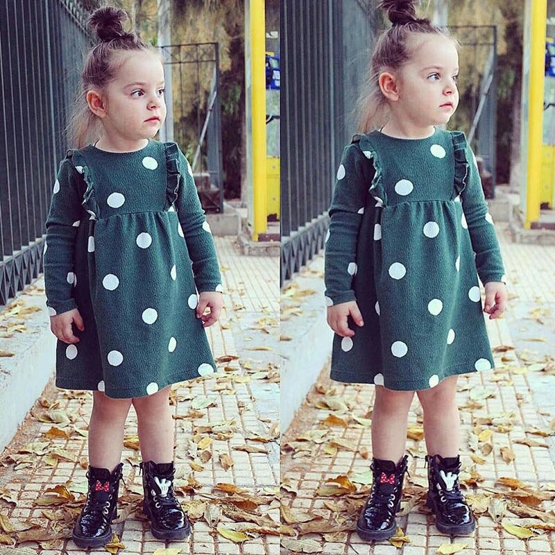 Melca Polka Dot Long Sleeve Dress