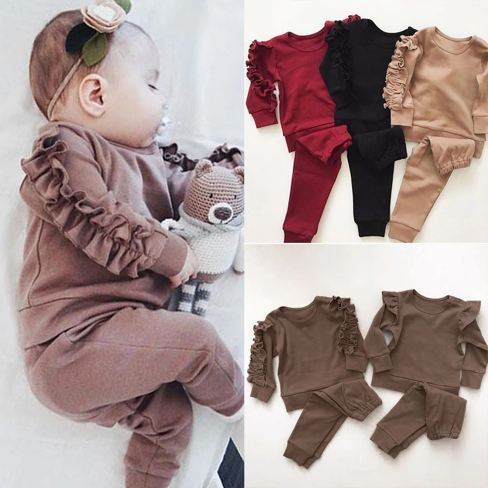 Emily Ruffles  Long Sleeve Sweatshirt & Pants