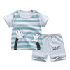 Hands Up Stripe Snap Button Tshirt & Short