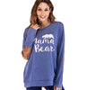 Mama Bear Print Patch Sleeve Maternity Sweatshirt