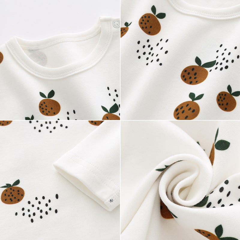 Lilo Fruit Print Cotton Sweater and Pajama Set