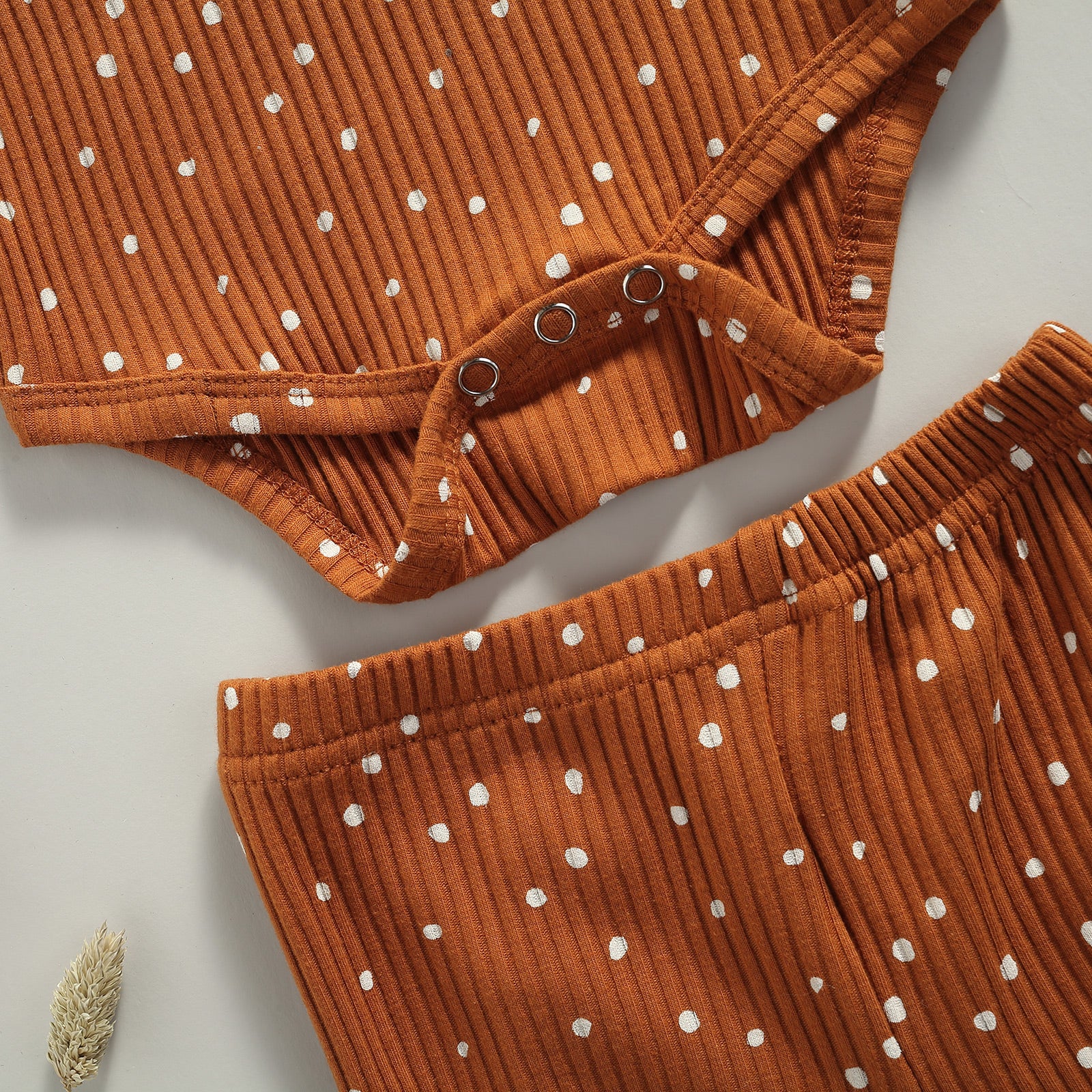 Gebriel Ribbed Polka Dot Romper & Pants