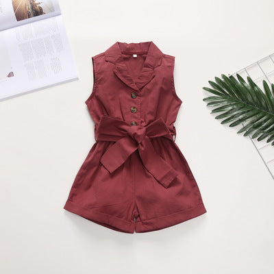 Nora Collar Hip Knot Romper Short