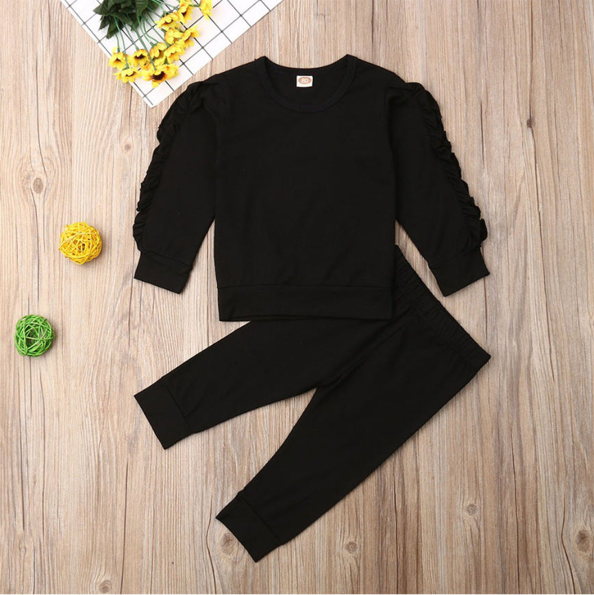 Emily Ruffles  Long Sleeve Sweatshirt & Pants