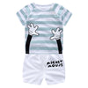 Hands Up Stripe Snap Button Tshirt & Short