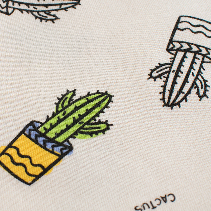 Noah Cactus Print T-shirt in Beige