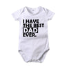 Best Mom and Dad White Cotton Romper
