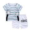 Hands Up Stripe Snap Button Tshirt & Short