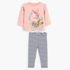 Mabel Pony Print Long Sleeve Shirt & Striped Leggings