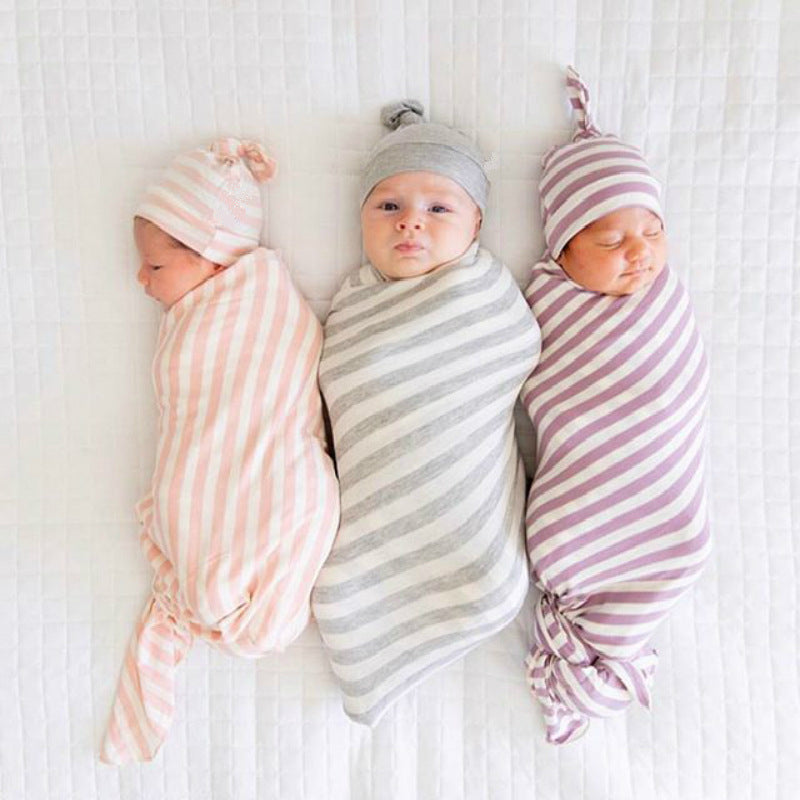 Pattern Swaddle and Hat Set