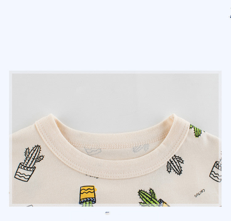 Noah Cactus Print T-shirt in Beige