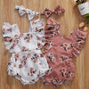Load image into Gallery viewer, Cassie Floral Ruffled  Romper with Topknot Headband