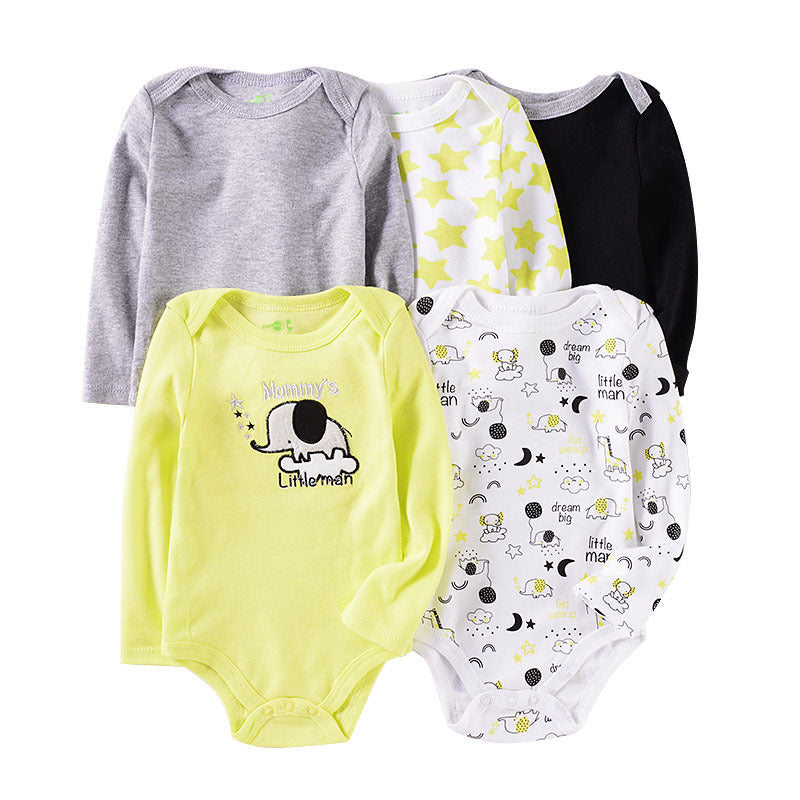 5-Pack Baby Long Sleeve Cotton Bodysuits