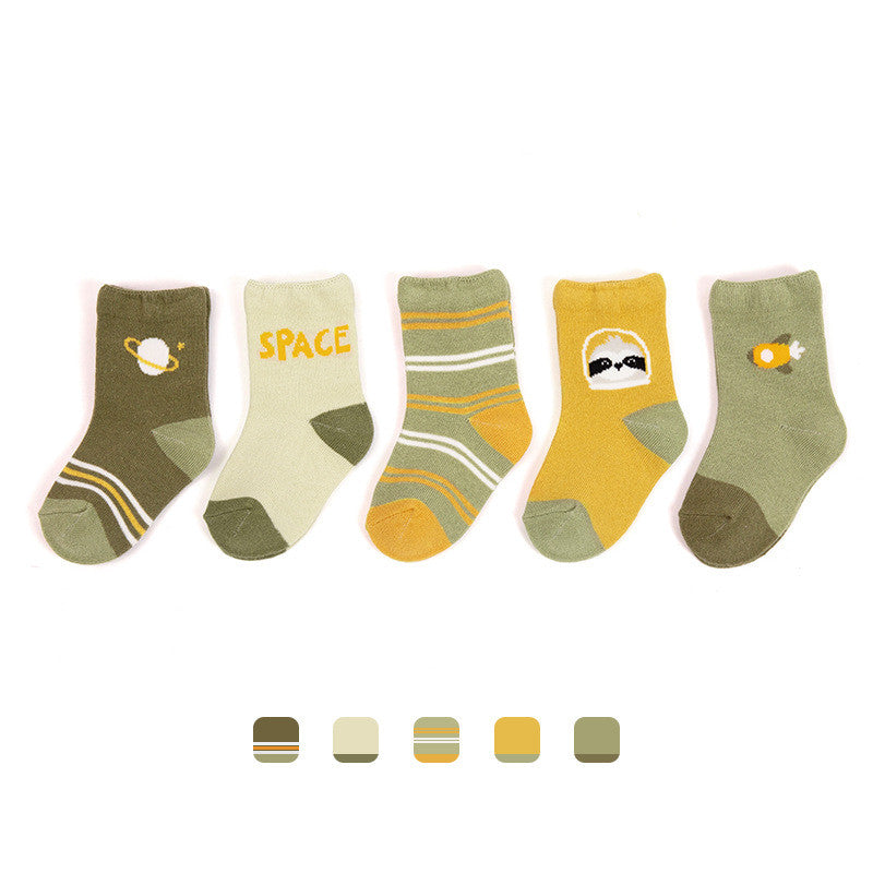 5 Packs Pattern Cotton Baby Socks