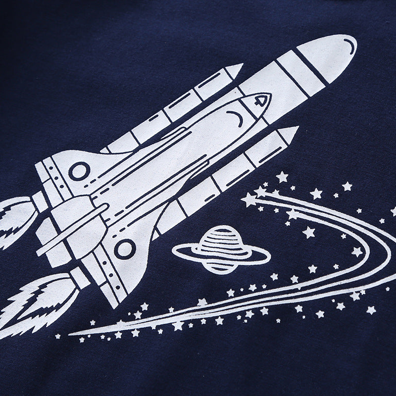 Space Rocket Print T-Shirt and Short