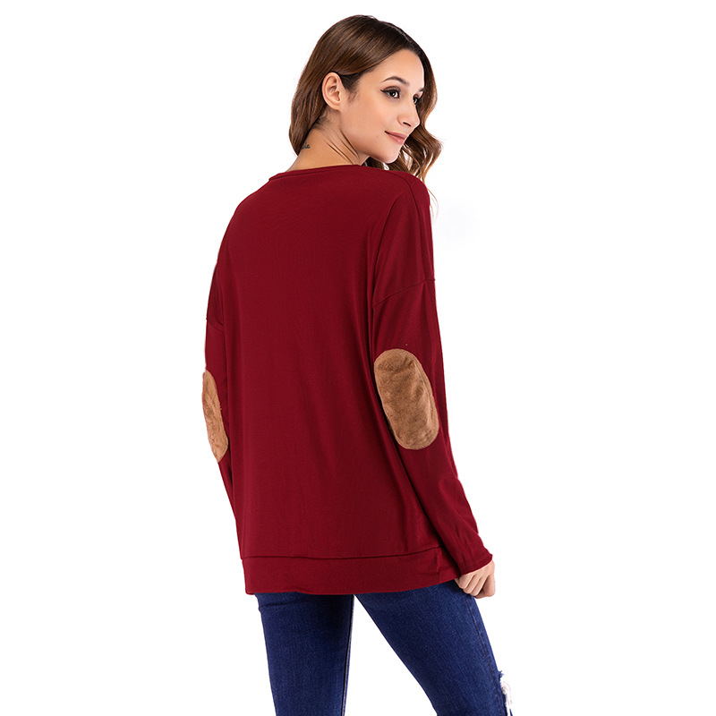 Mama Bear Print Patch Sleeve Maternity Sweatshirt