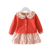 Cherry Long Sleeve Collar Dress
