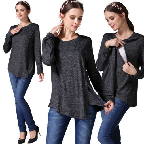 Long Sleeve Multifunctional Maternity Fashion Shirt