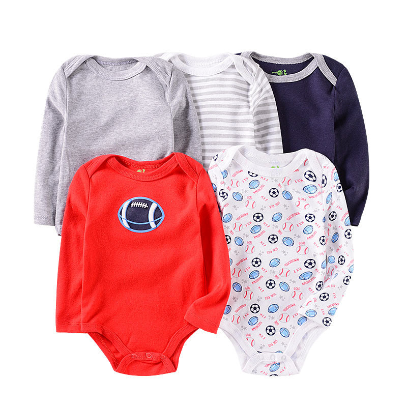 5-Pack Baby Long Sleeve Cotton Bodysuits