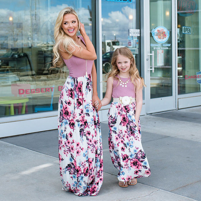 Mother Daughter Twinning Floral Skirt Maxi Dress