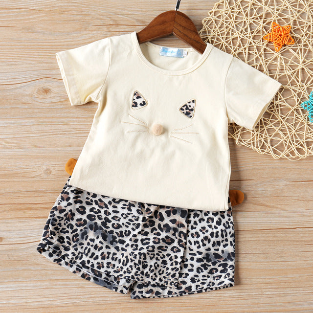 Amie Kitty Shirt & Leopard Short