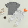 Lover Boy Print T-shirt & Drawstring Pocket Pants