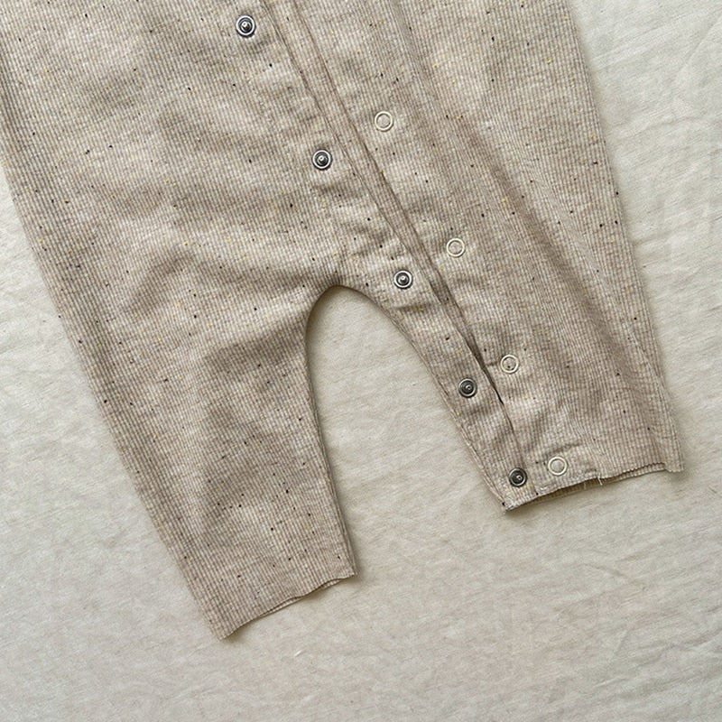 Berly Dot Ribbed Botton Up Overall With Bunny Hat