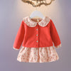 Cherry Long Sleeve Collar Dress
