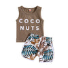 Load image into Gallery viewer, Coco Nuts Summer Vest &amp; Short Set