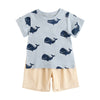 Kit Animal Cotton Shirt and Drawstring Short Set