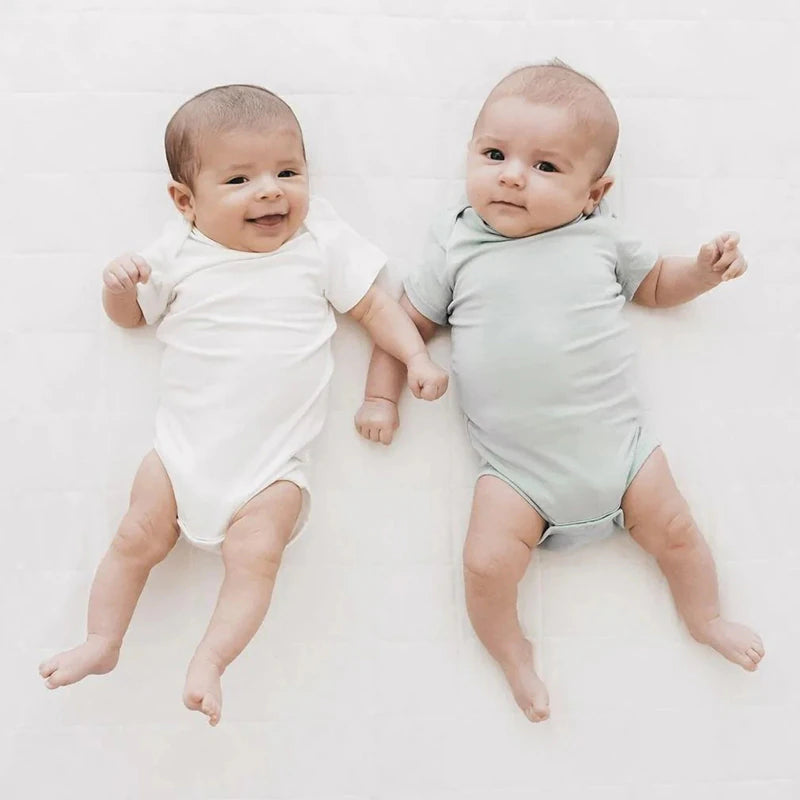 Tim Short Sleeve Romper with Snap Button