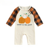 Load image into Gallery viewer, Checkered Sleeve Pumpkin Patch Jumpsuit